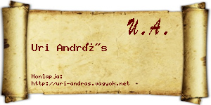 Uri András névjegykártya