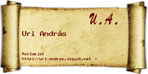 Uri András névjegykártya